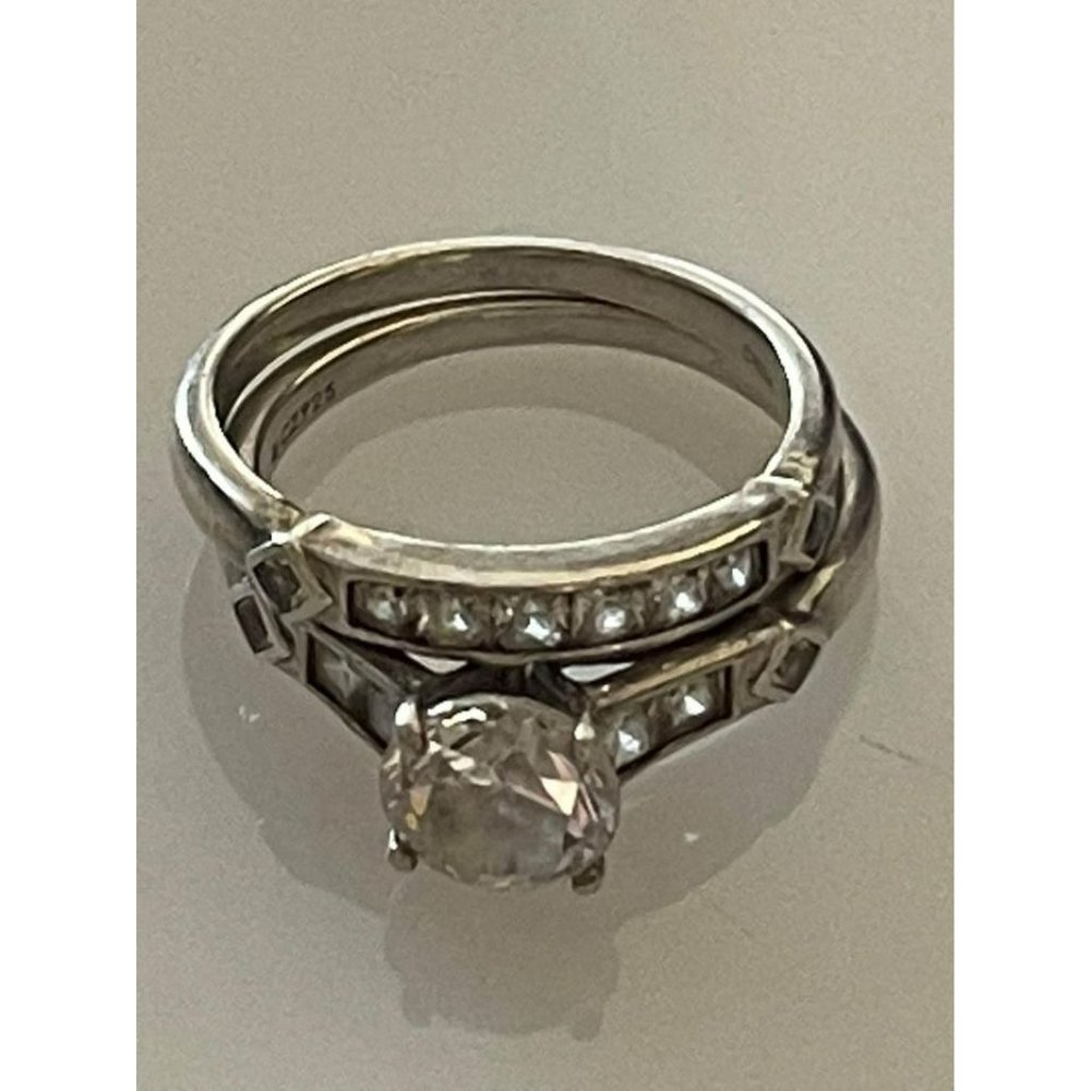 Sterling Silver Engagement & Wedding Band